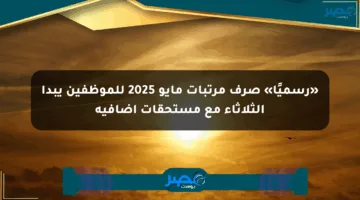 «رسميًا» صرف مرتبات مايو 2025 للموظفين يبدأ الثلاثاء مع مستحقات إضافية